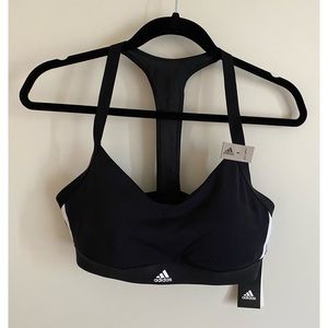 Black adidas large padded sports bra